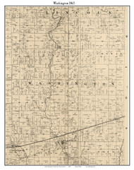 Washington, Indiana 1865 Old Town Map Custom Print - Hendricks Co.