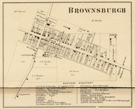 Brownsburgh Village, Brown, Indiana 1865 Old Town Map Custom Print - Hendricks Co.
