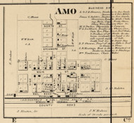 Amo Village, Clay, Indiana 1865 Old Town Map Custom Print - Hendricks Co.