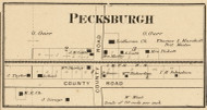 Pecksburgh Village, Clay, Indiana 1865 Old Town Map Custom Print - Hendricks Co.