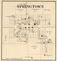 Greensboro Village, Clay, Indiana 1865 Old Town Map Custom Print - Hendricks Co.