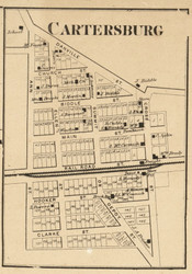Cartersburg Village, Liberty, Indiana 1865 Old Town Map Custom Print - Hendricks Co.