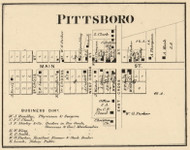 Pittsboro Village, Middle, Indiana 1865 Old Town Map Custom Print - Hendricks Co.