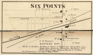 Six Points Village, Washington, Indiana 1865 Old Town Map Custom Print - Hendricks Co.