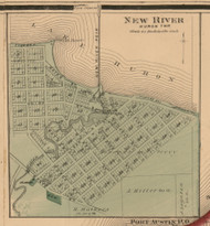 New River, Michigan 1875 Old Town Map Custom Print - Huron Co.