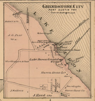 Grindstone, Michigan 1875 Old Town Map Custom Print - Huron Co.