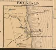 Rock Falls, Michigan 1875 Old Town Map Custom Print - Huron Co.