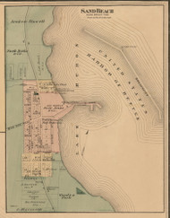 Sand Beach Village, Michigan 1875 Old Town Map Custom Print - Huron Co.