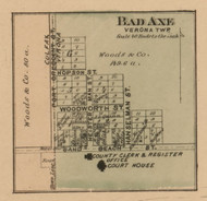 Bad Axe, Michigan 1875 Old Town Map Custom Print - Huron Co.