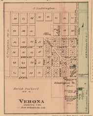 Verona Village, Michigan 1875 Old Town Map Custom Print - Huron Co.