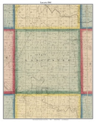 Lancaster, Indiana 1866 Old Town Map Custom Print - Huntington Co.