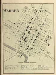 Warren Village, Salmonie, Indiana 1866 Old Town Map Custom Print - Huntington Co.