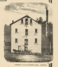Johnson & Co Flouring Mill, Markle, Rock Creek, Indiana 1866 Old Town Map Custom Print - Huntington Co.
