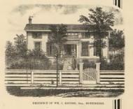 Kocher Residence, Huntington, Indiana 1866 Old Town Map Custom Print - Huntington Co.