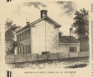 Jones Residence, Salmonie, Indiana 1866 Old Town Map Custom Print - Huntington Co.