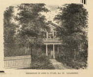 Pulse Residence, Salmonie, Indiana 1866 Old Town Map Custom Print - Huntington Co.