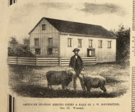 Howenstine Barn and Sheep, Warren, Indiana 1866 Old Town Map Custom Print - Huntington Co.