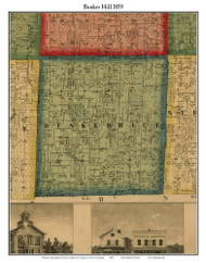 Bunker Hill, Michigan 1859 Old Town Map Custom Print - Ingham Co.