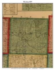 Meridian, Michigan 1859 Old Town Map Custom Print - Ingham Co.