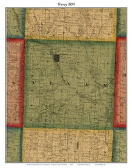 Vevay, Michigan 1859 Old Town Map Custom Print - Ingham Co.