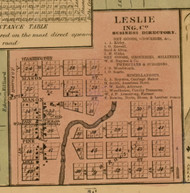 Leslie Village, Michigan 1859 Old Town Map Custom Print - Ingham Co.