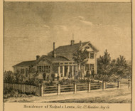 Residence of Nichols Lewis, Michigan 1859 Old Town Map Custom Print - Ingham Co.