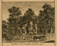 Residence of D.L. Crossman, Michigan 1859 Old Town Map Custom Print - Ingham Co.