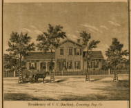 Residence of C.C. Darling, Michigan 1859 Old Town Map Custom Print - Ingham Co.