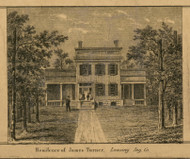 Residence of James Turner, Michigan 1859 Old Town Map Custom Print - Ingham Co.