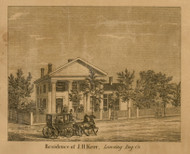 Residence of J.H. Kerr, Michigan 1859 Old Town Map Custom Print - Ingham Co.