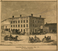 Lansing House, Michigan 1859 Old Town Map Custom Print - Ingham Co.