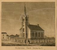 Presbyterian Church, Michigan 1859 Old Town Map Custom Print - Ingham Co.