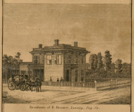Residence of R. Hosmer, Michigan 1859 Old Town Map Custom Print - Ingham Co.