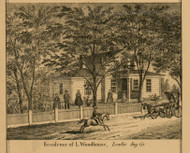 Residence of L. Woodhouse, Michigan 1859 Old Town Map Custom Print - Ingham Co.
