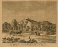 Residence of Col. E. Walker, Michigan 1859 Old Town Map Custom Print - Ingham Co.