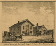 Carriage, Wagon & Blacksmith Shops, Michigan 1859 Old Town Map Custom Print - Ingham Co.