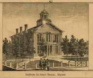 Ingham Co. Court House, Michigan 1859 Old Town Map Custom Print - Ingham Co.