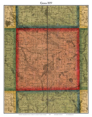 Genoa, Michigan 1859 Old Town Map Custom Print - Livingston Co.