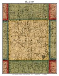 Howell, Michigan 1859 Old Town Map Custom Print - Livingston Co.