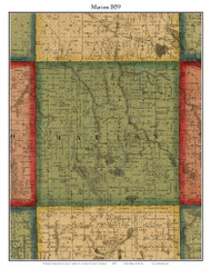 Marion, Michigan 1859 Old Town Map Custom Print - Livingston Co.