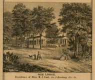 Residence of M.J. Cust, Michigan 1859 Old Town Map Custom Print - Livingston Co.