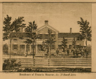 Residence of Francis Monroe, Michigan 1859 Old Town Map Custom Print - Livingston Co.
