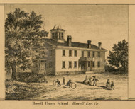 Howell Union School, Michigan 1859 Old Town Map Custom Print - Livingston Co.