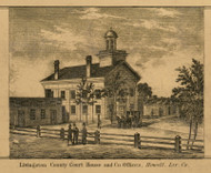 Livingston Co. Court House, Michigan 1859 Old Town Map Custom Print - Livingston Co.