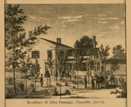 Residence of John Dunning, Michigan 1859 Old Town Map Custom Print - Livingston Co.