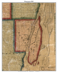 Monguagon, Michigan 1860 Old Town Map Custom Print - Wayne Co.