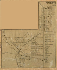 Plymouth Village, Plymouth, Michigan 1860 Old Town Map Custom Print - Wayne Co.