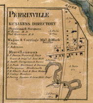 Perrinville Village, (Not Determined), Michigan 1860 Old Town Map Custom Print - Wayne Co.