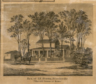 Perrin Residence, Perrinville, Michigan 1860 Old Town Map Custom Print - Wayne Co.