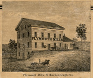 Plymouth Mills, Plymouth, Michigan 1860 Old Town Map Custom Print - Wayne Co.